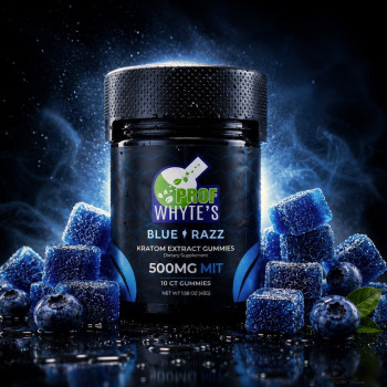 Professor Whyte’s Blue Razz Gummies 500MIT Bottle (10ea)(1)