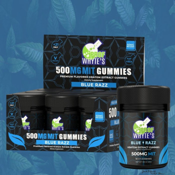 Professor Whyte’s Blue Razz Gummies 500MIT Bottle (10ea)(1)