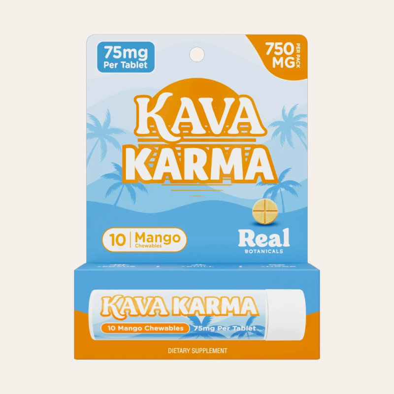 Kava Karma - Good vibes ~ Good Karma - 75mg by Real Botanicals 10ct