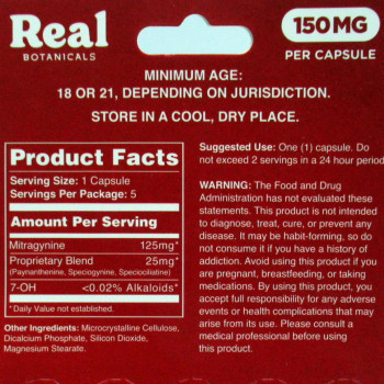 Real Botanicals Kratom Extract Capsules 150mg - Super Mood Boost 5pk (1)