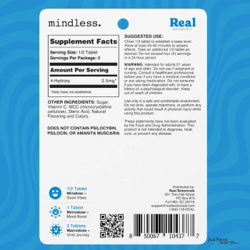 Mindless Mushroom Tablets - For Curious Minds & Good Times 4ct