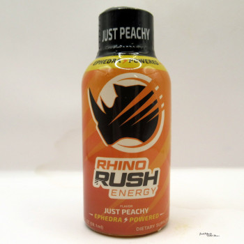 Rhino Rush Energy Ephedra Powered Double Shot - Just Peachy Flavor - 2oz (1)(Samples)