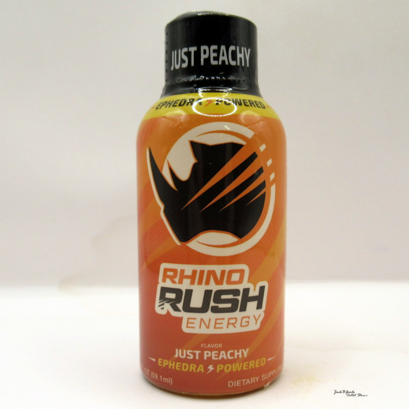 Rhino Rush Energy Ephedra Powered Double Shot - Just Peachy Flavor - 2oz (12)