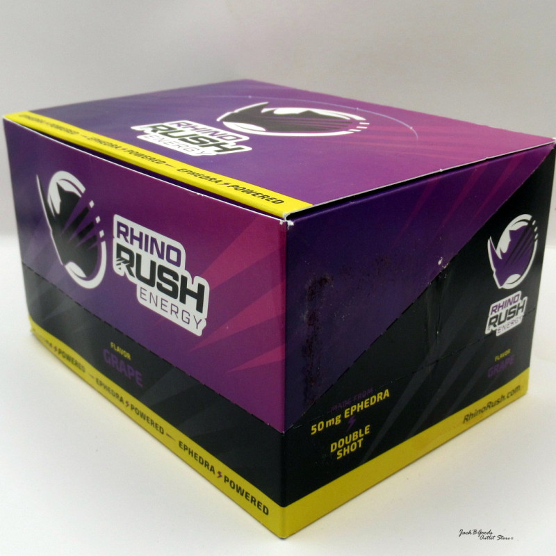 Rhino Rush Energy Ephedra Powered Double Shot - Grape Flavor - 2oz (1)(Samples)