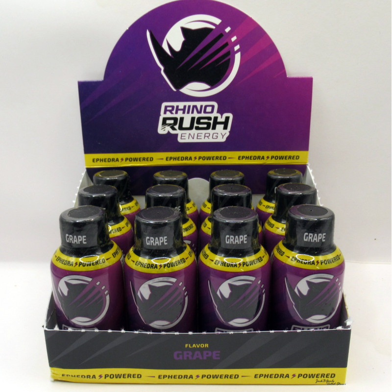 Rhino Rush Energy Ephedra Powered Double Shot - Grape Flavor - 2oz (1)(Samples)