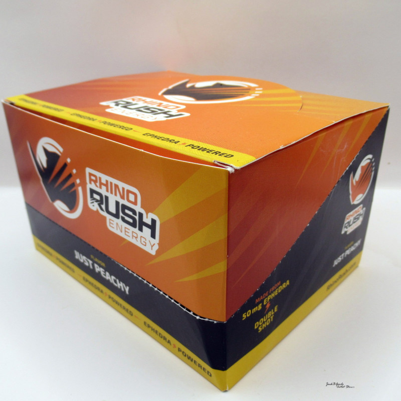 Rhino Rush Energy Ephedra Powered Double Shot - Just Peachy Flavor - 2oz (12)