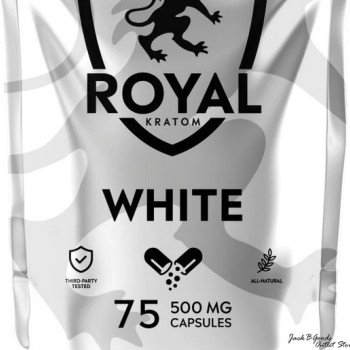 Royal Kratom White Vein Capsules 75 Ct
