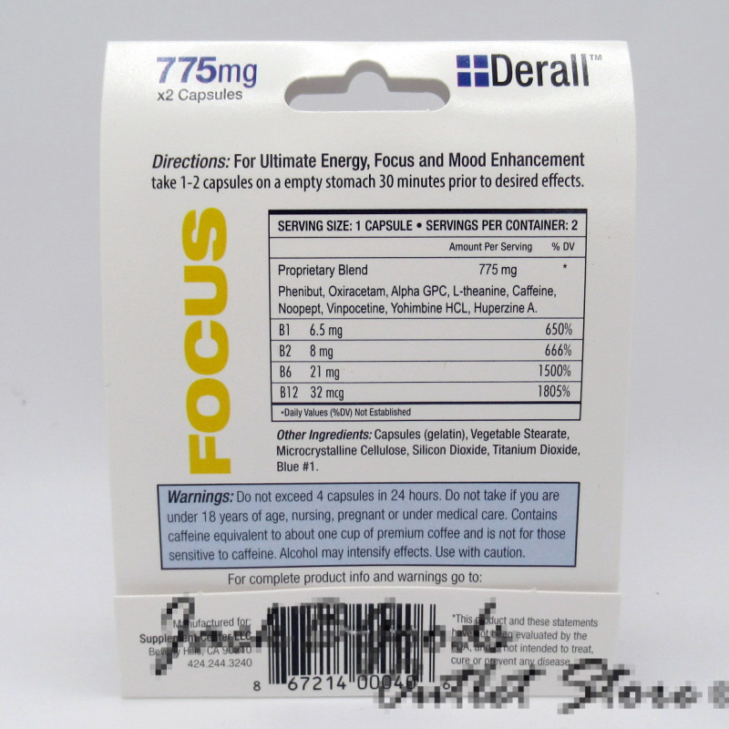 Derall Boost Focus - Next Level Focus - No Crash - (775mg x 2)(Case)