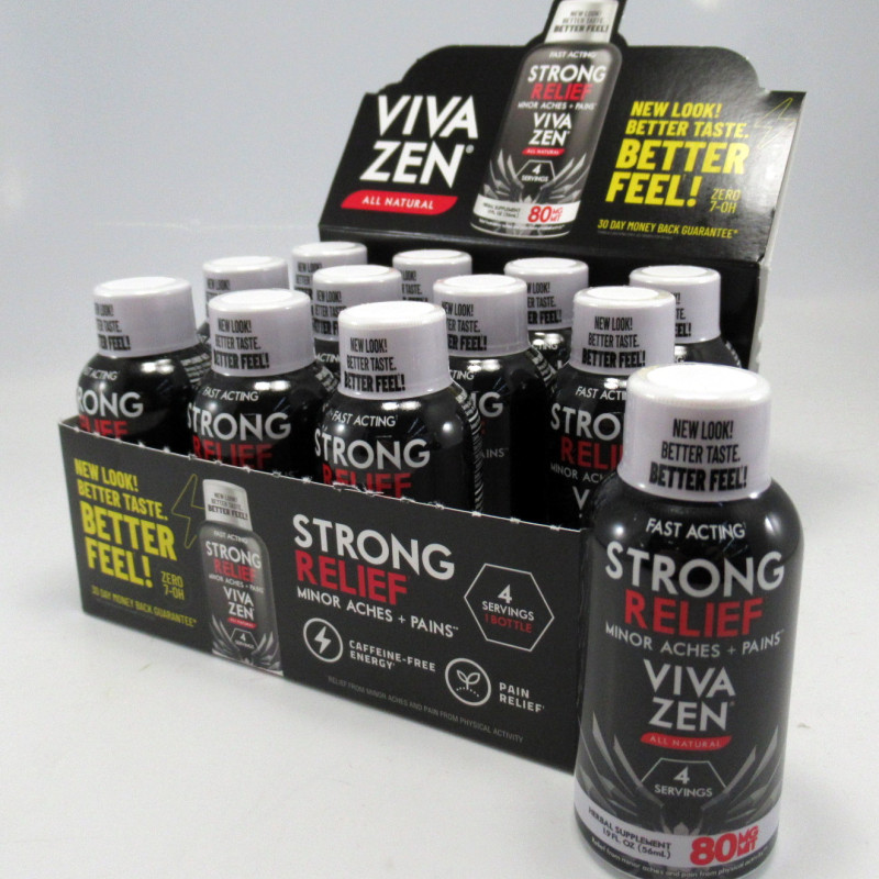 Vivazen Strong Relief 2X - Feel Good Relief for Minor Aches + Pains All Natural Relief for Muscles & Body(12) Newest 2X Formula