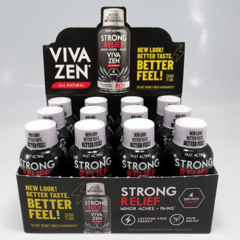 Vivazen Strong Relief 2X - Feel Good Relief for Minor Aches + Pains All Natural Relief for Muscles & Body(12) Newest 2X Formula
