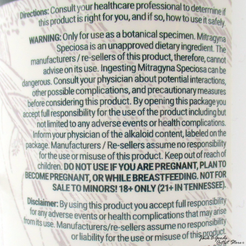 Whole Herbs Green Vein Indo All Natural Organic Kratom Capsules (120ea)