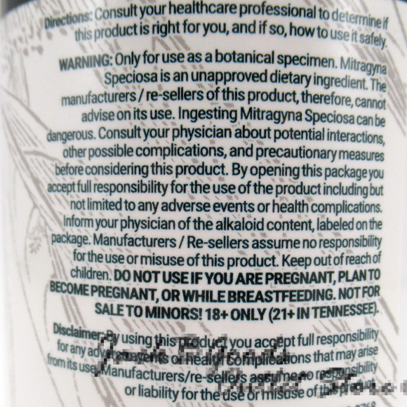 Whole Herbs Red Vein Maeng Da All Natural Organic Capsules (120ea)
