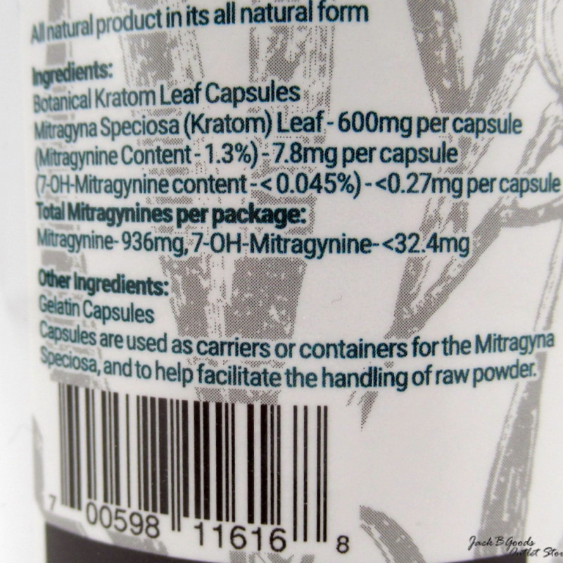 Whole Herbs Red Vein Maeng Da All Natural Organic Capsules (120ea)
