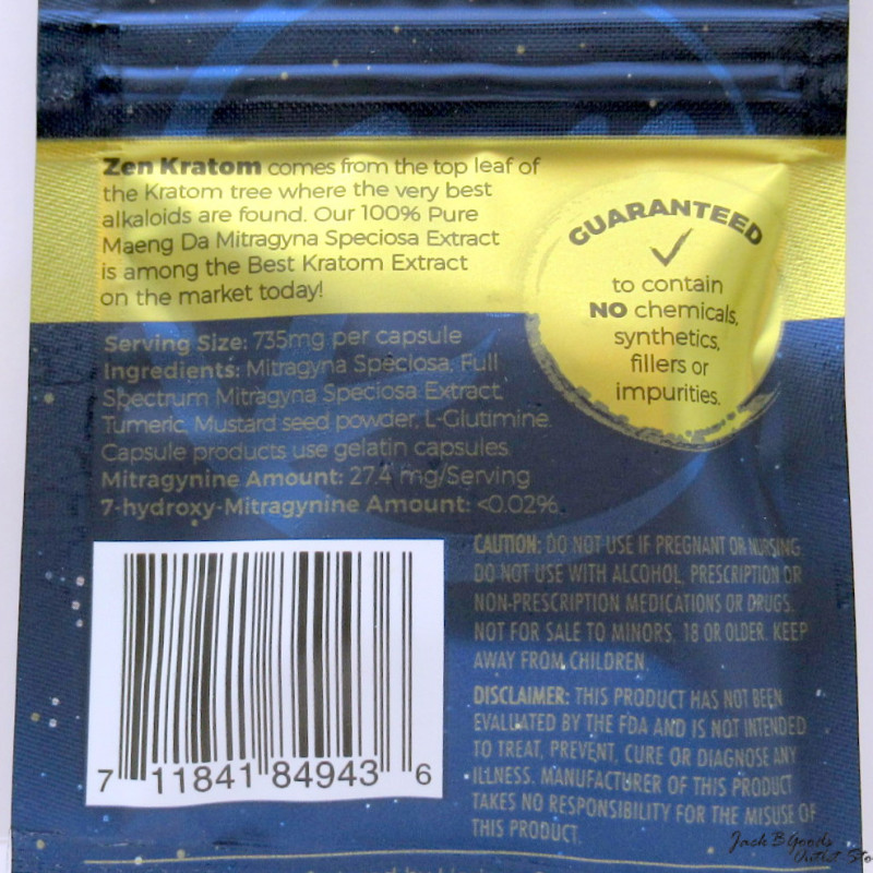 Zen Kratom Ultra Premium Extract 735mg Capsules 5pk