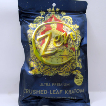 Zen Kratom Ultra Premium Crushed Leaf Kratom 1000mg Capsules 80pk