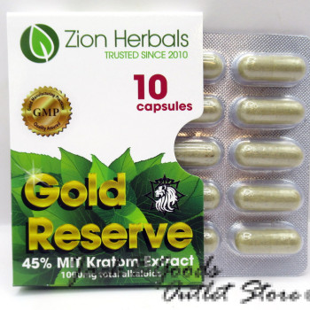 Zion Herbals Gold Reserve Kratom Extract Capsules (10ea)