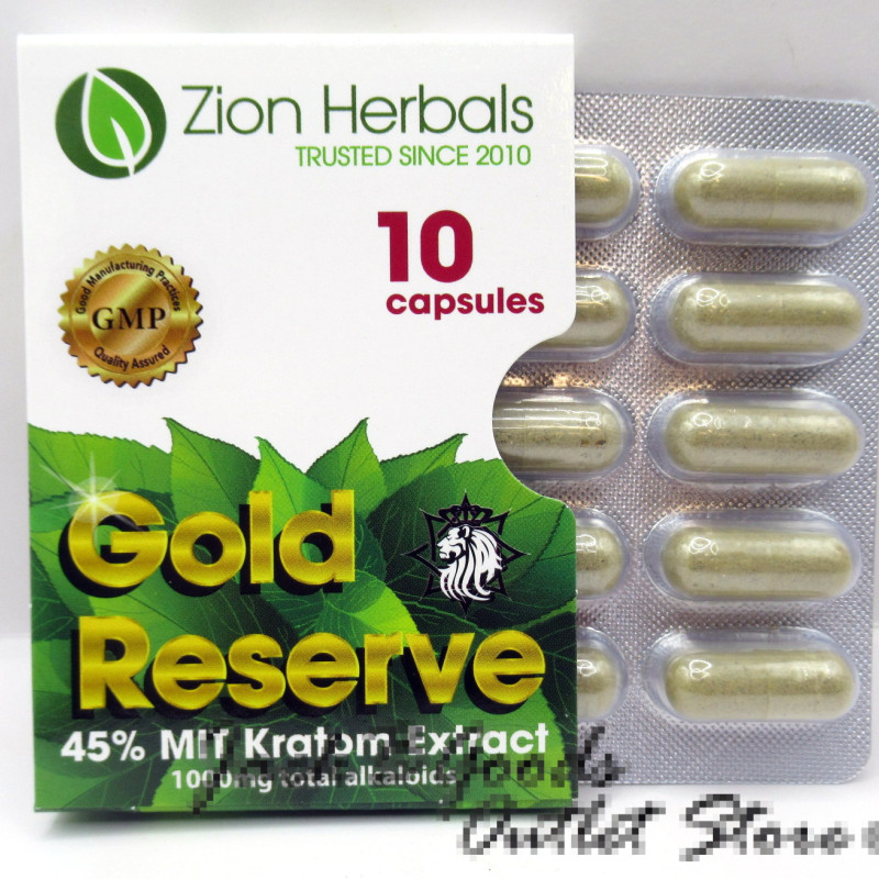 Zion Herbals Gold Reserve Kratom Extract Capsules (10ea)
