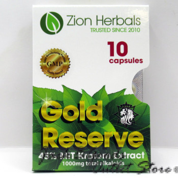Zion Herbals Gold Reserve Kratom Extract Capsules (10ea)