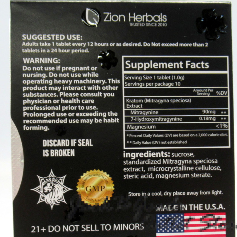 Zion Herbals Lucky 90 Kratom Extract Tablets 10pk