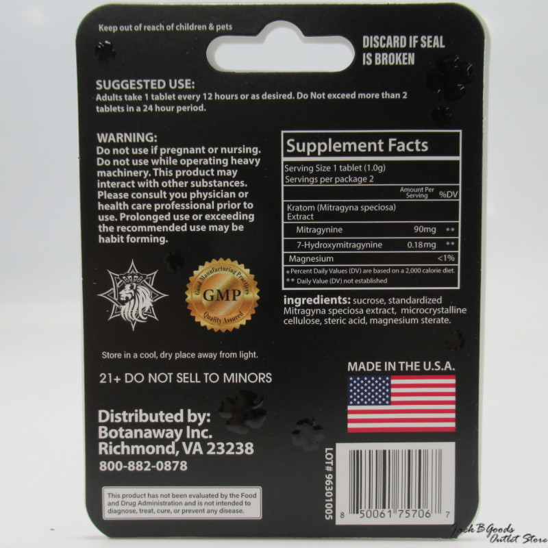 Zion Herbals Lucky 90 Kratom Extract Tablets 2pk
