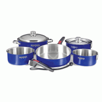 Magma Nestable 10 Piece Stainless Steel Cookware - Cobalt Blue