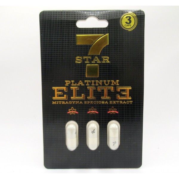 7 Star - Platinum Elite Kratom Extract Capsules - (3 Pack) (Scan and Verify)