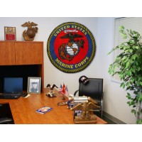 MARINES 44-inch Non-Licensed Round Ball Rug