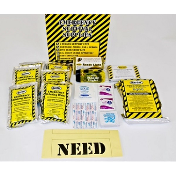 The Basic 3-Day Survival Kit W/Flashlight & First Aid Kit - KKRT (3 EA)