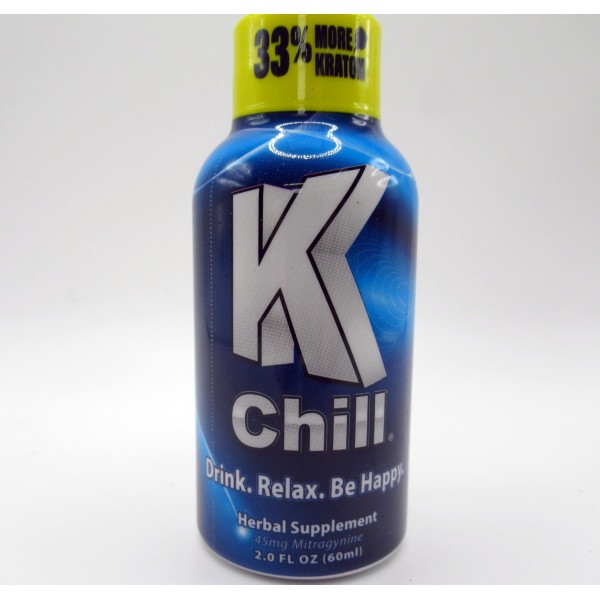 K Chill Blue – Drink. Focus. Be Happy. - Double Serving Plus 33% More Kratom (1) Samples - New!