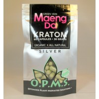 OPMS Silver Green Vein Maeng Da - Organic - All Natural Caps (60ea)
