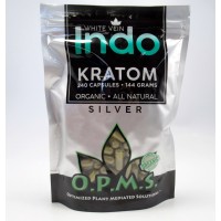 OPMS Silver White Vein Indo - Organic - All Natural Caps (240ea)
