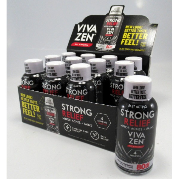 Vivazen Strong Relief 2X - Feel Good Relief for Minor Aches + Pains All Natural Relief for Muscles & Body(12) Newest 2X Formula