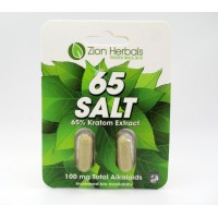 Zion Herbals 65 Salt - 65% Kratom Extract Capsules (2 Pk)