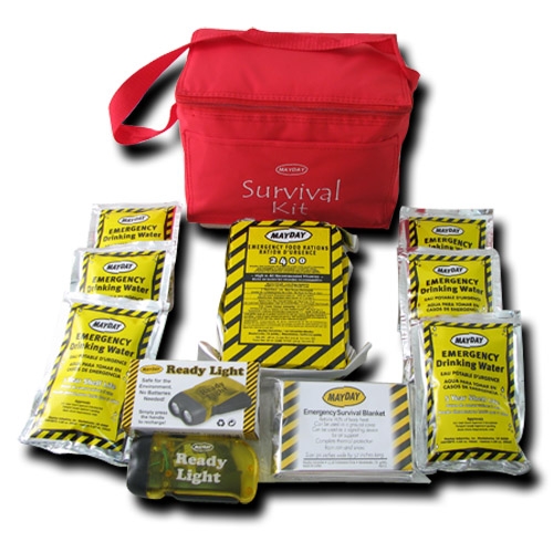Emergency Survival Kit 72 hr Economy 1 Person KT3SP Mayday Food Bar,Water, 